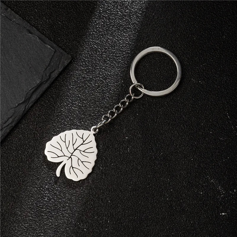 'Aspen Leaf' Keyring Metal Keychain