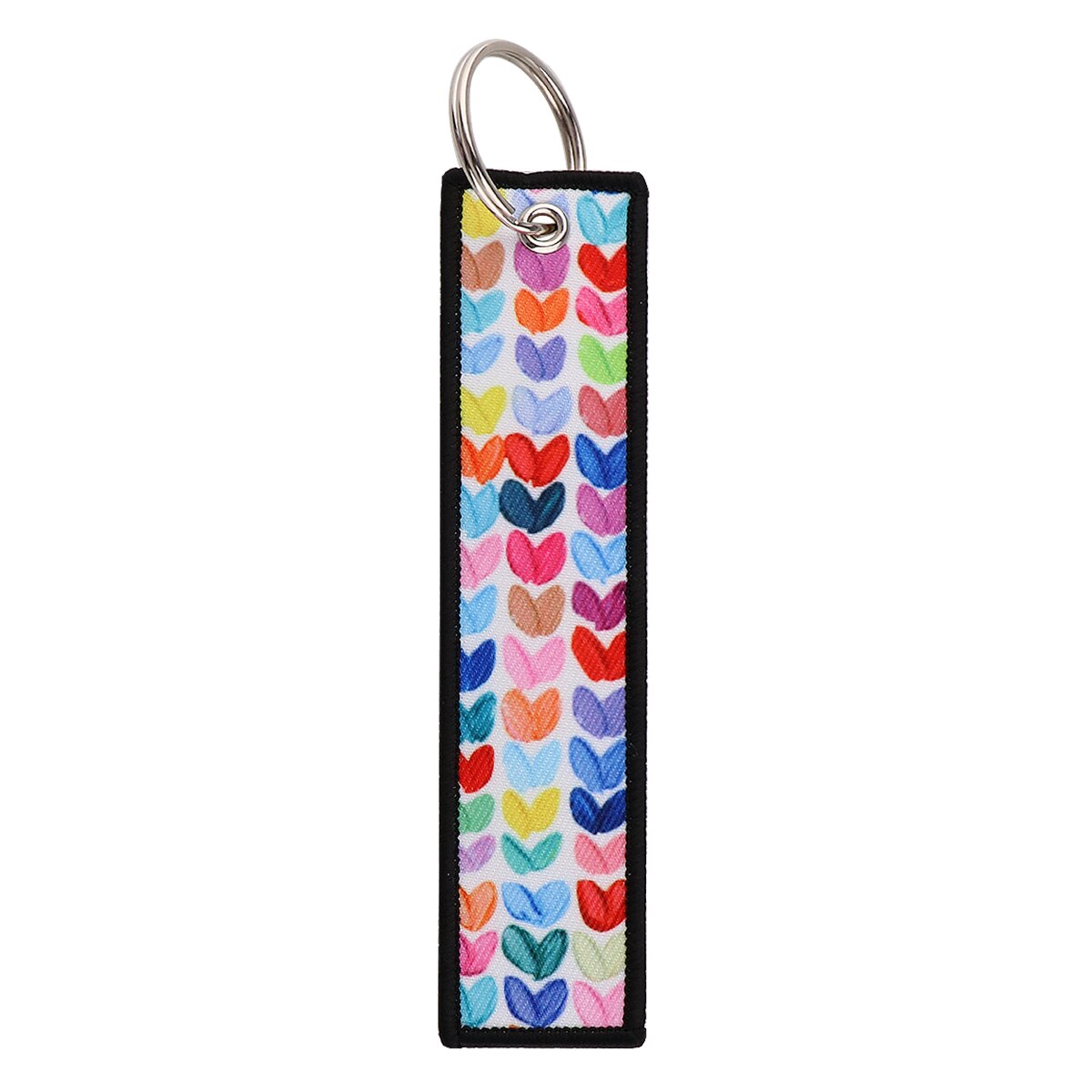 Colorful Heart Embroidered Keychains