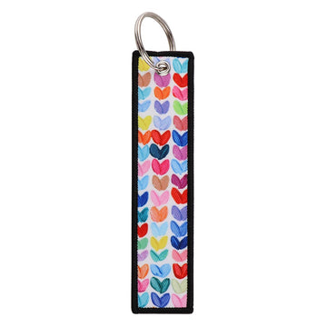 Colorful Heart Embroidered Keychains