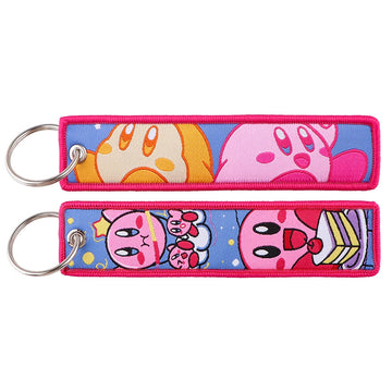 Kirby Embroidered Keychain