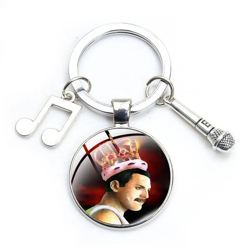 Freddie Mercury 'Queen Rock Singer' Keyring Metal Keychain