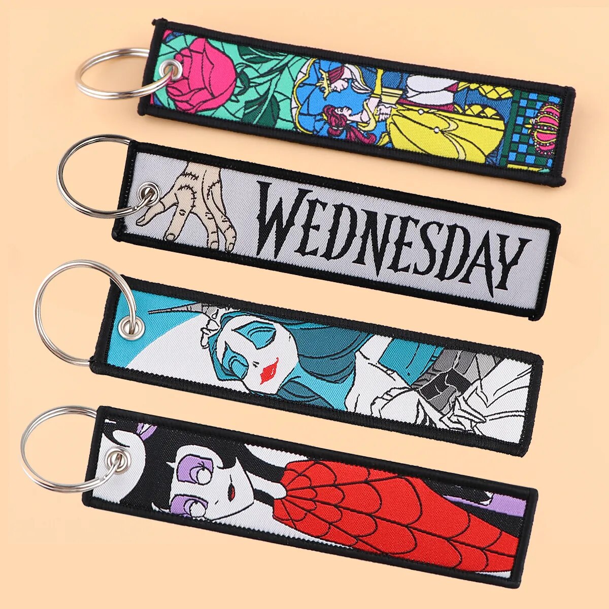 Addams Family 'Wednesday' Embroidered Keychain