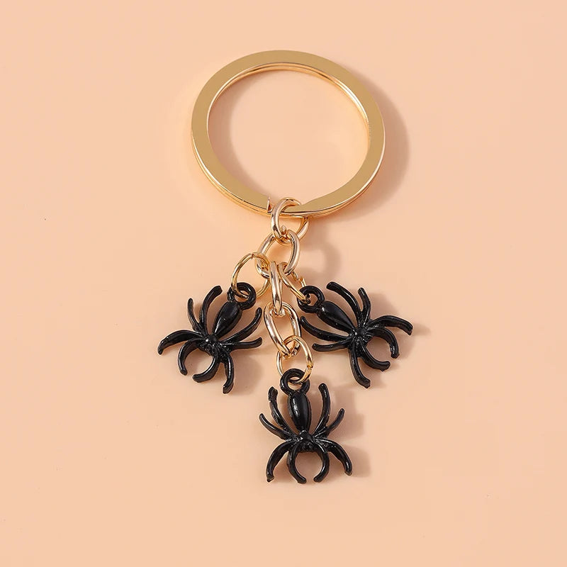 'Black | Spider' Keyring Metal Keychain
