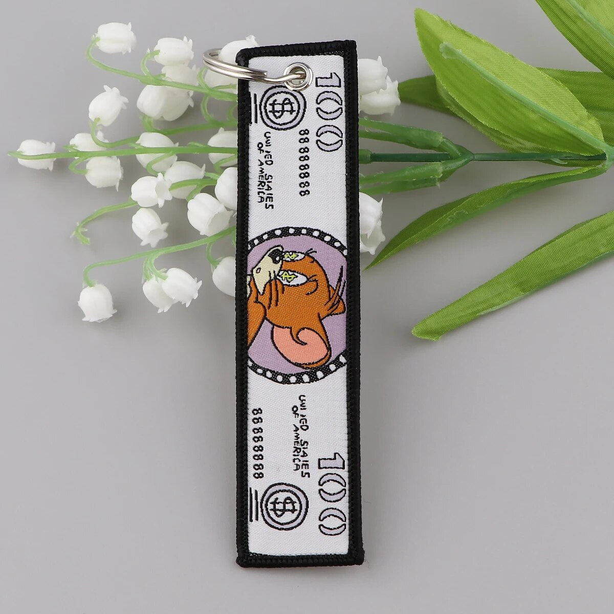 Tom and Jerry Embroidered Keychain