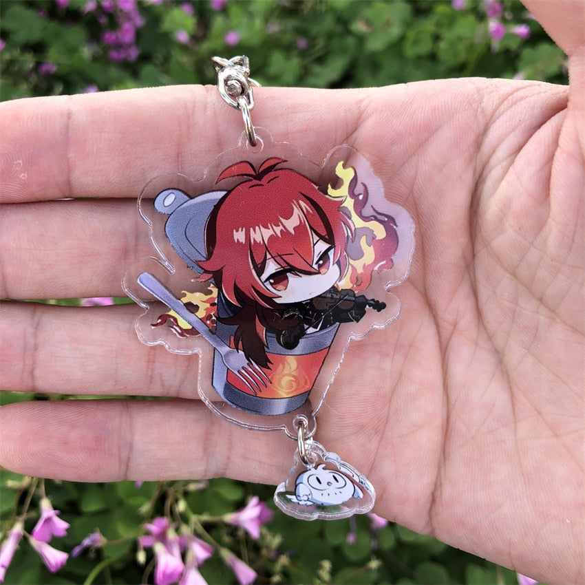 Genshin Impact 'Diluc' Keyring Plastic Keychain