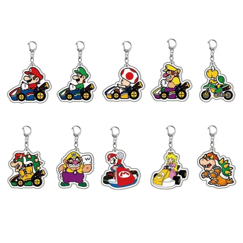 Super Mario Bros Luigi Mario Kart Acrylic Keyring Keychain