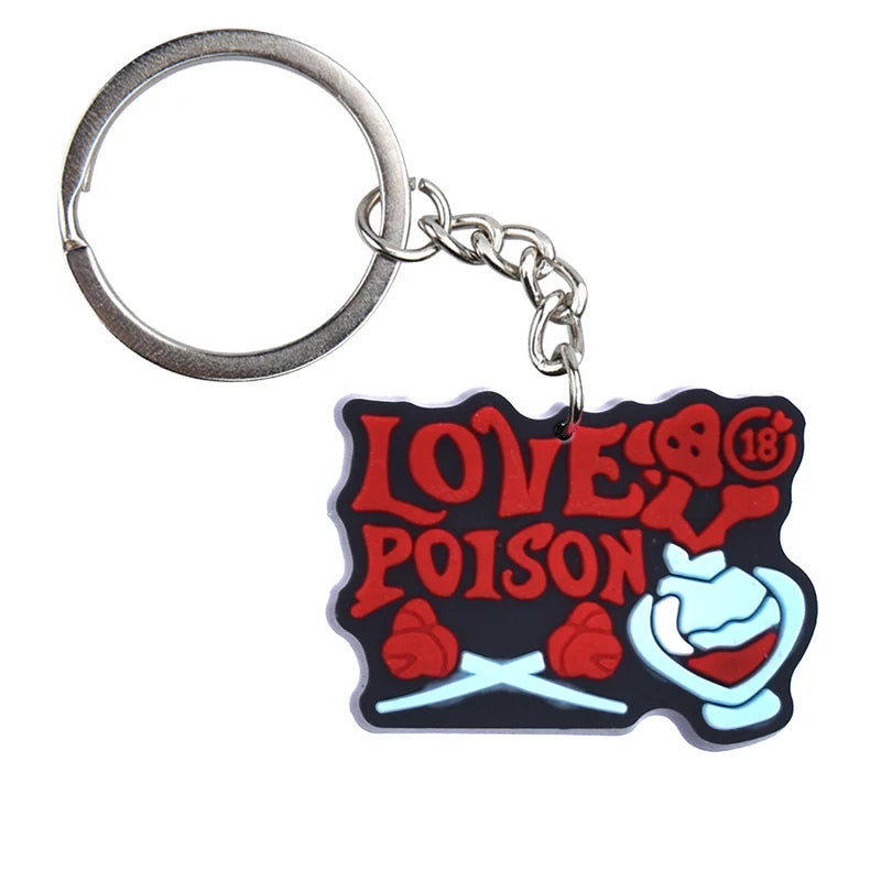 'Love Poison | Red' Keyring PVC Keychain