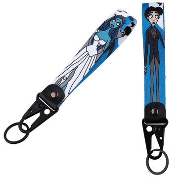 Corpse Bride 'Emily & Victor' Wrist Lanyard Keychain with Keyring Clip