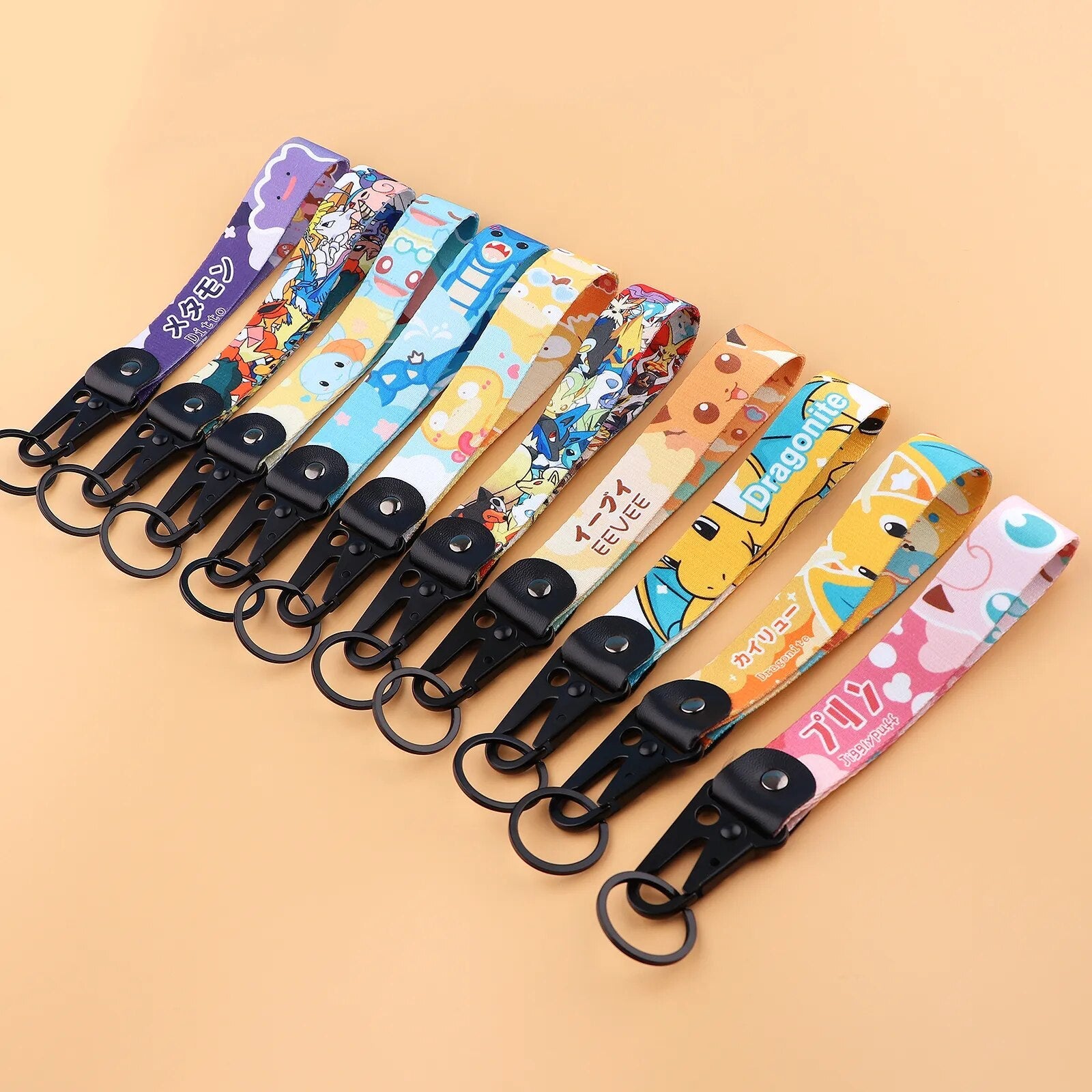 Pokemon 'Dragonite' Wrist Lanyard Keychain with Keyring Clip