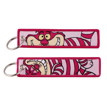 Alice in Wonderland ‘Cheshire' Embroidered Keyring Keychain