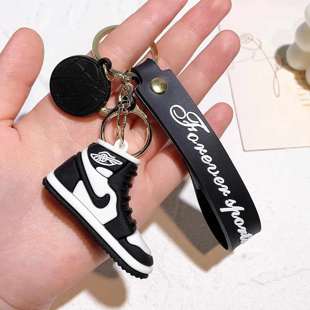 'Black & White Shoes' Keyring PVC Keychain