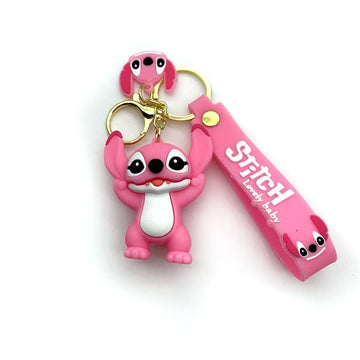 Lilo & Stitch 'Pink Stich | Chibi' Keyring Silicone Keychain