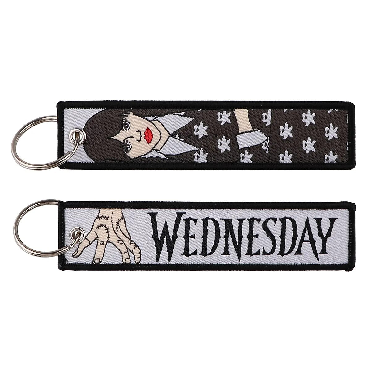Addams Family 'Wednesday' Embroidered Keychain