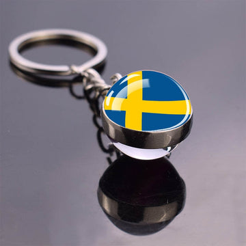 Europe Flag 'Sweden' Keyring Metal Keychain