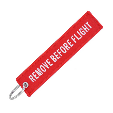 Aviation 'Red Tag | Remove Before Flight' Embroidered Keyring Keychain