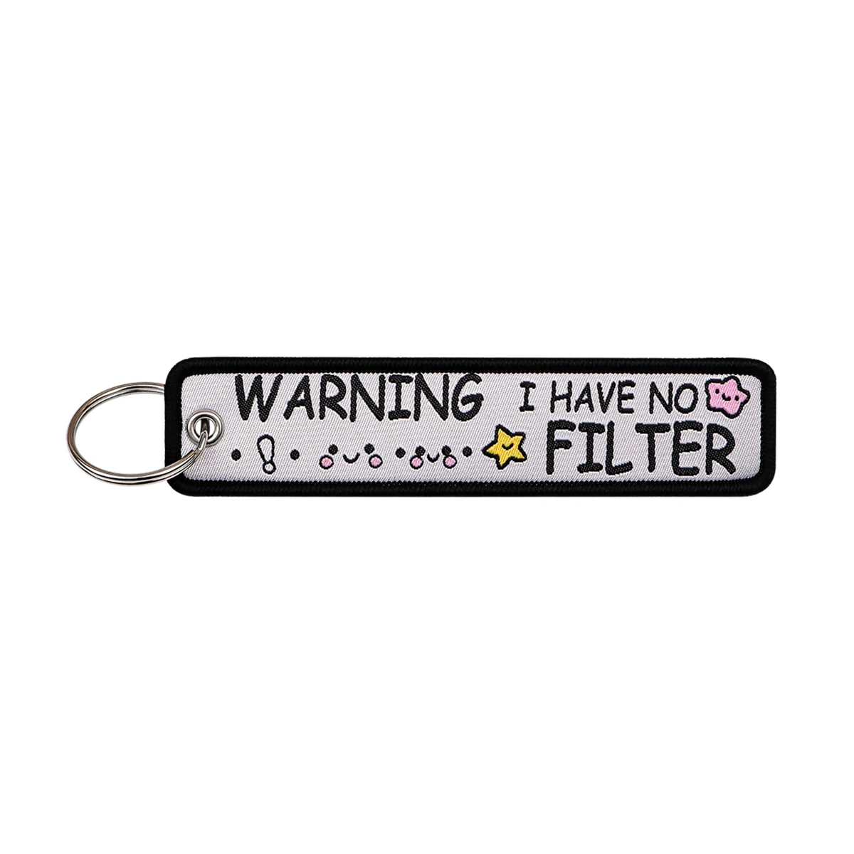 Warning I Have No Filter Embroidered Keyring Keychain