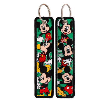 Mickey Mouse 'Happy and Surprise' Embroidered Keyring Keychain