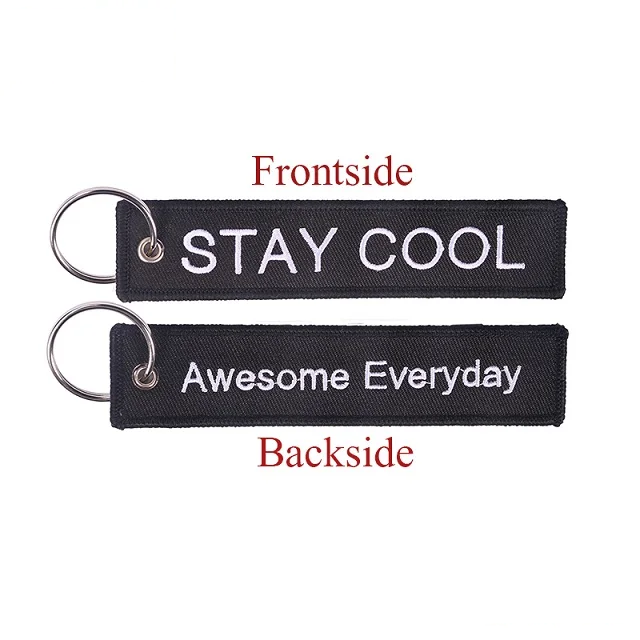Stay Cool 'Awesome Everyday' Embroidered Keyring Keychain