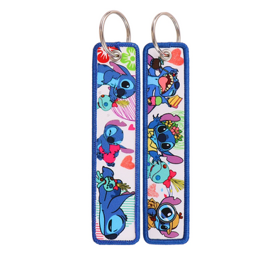 Lilo & Stitch ‘Playful Stitch and Scrump' Embroidered Keyring Keychain