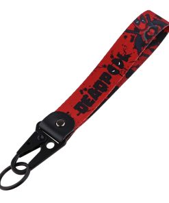 Superhero 'Deadpool' Wrist Lanyard Keychain with Keyring Clip